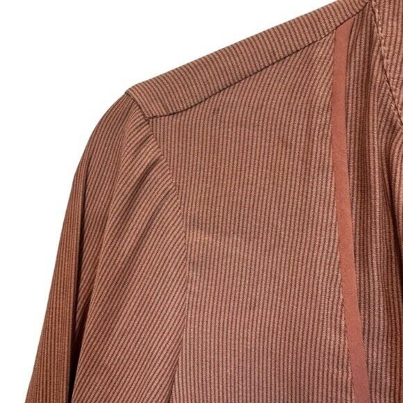 Free People XS Pebble Crepe Free Bird Top Terra Cotta Flowy Tunic Oversized - Picture 9 of 10